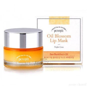Petitfee Oil Blossom Lip Mask Sea Buckthorn Oil Ночная маска для губ 