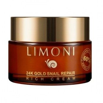 Limoni 24K Gold Snail Repair Rich Cream Крем с золотом и улиточной слизью