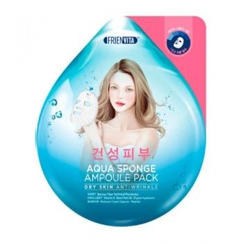 Aqua Sponge Dry Skin Ampoule Pack Тканевая маска-крем для сухой кожи с гиалуроновой кислотой и пептидами для лица