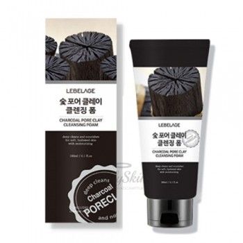 Charcoal Pore Clay Cleansing Foam Сужающая поры пенка для умывания с бамбуковым углем