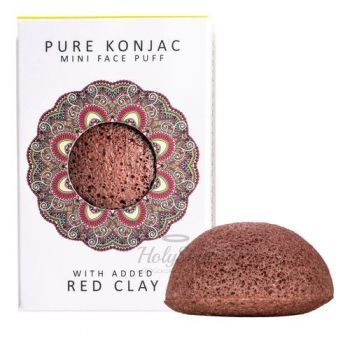 Pure Konjak Mini Face Puff French Red Clay Спонж для лица с французской красной глиной