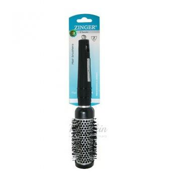 Zinger Termo Brush с резиновой ручкой 32mm Расческа для волос с резиновой ручкой