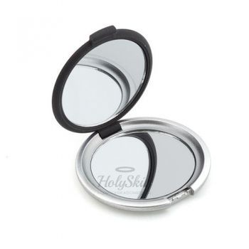 Компактное двухстороннее зеркало Zinger 3104-7 Компактное круглое зеркало черно-золотистое