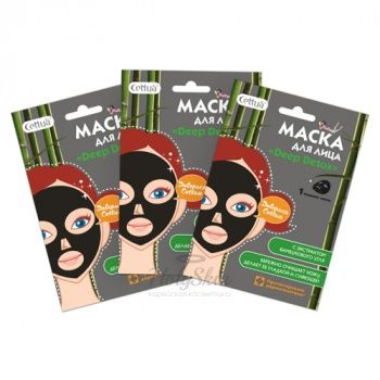 Cettua Deep Detox Тканевая маска для лица с экстрактом бамбукового угля