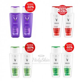Dercos Shampoo 2*200 очищение, укрепление, объем, блеск