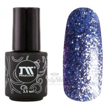 Гель-лак 294-160 Мир Любовь Музыка 3,5 мл Гель-лак голубой с большим количеством серебряной фольги