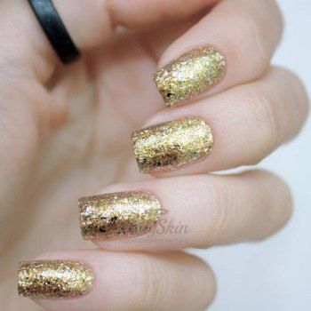 Гель-лак 294-163 Инди-Лето 3,5 мл Гель-лак золотой с серебряными разноразмерными хлопьями