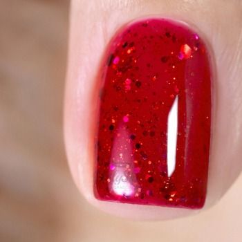 Гель-лак BASIC 294-538 Дождь из Роз 11 мл Гель-лак насыщенный красный с малиновыми и алыми разноразмерными хлопьями