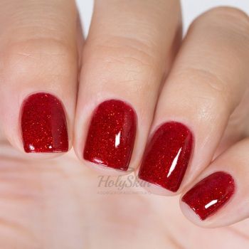 Гель-лак MASU MASU M033 Счастье Гель-лак красный с красными сверкающими искорками