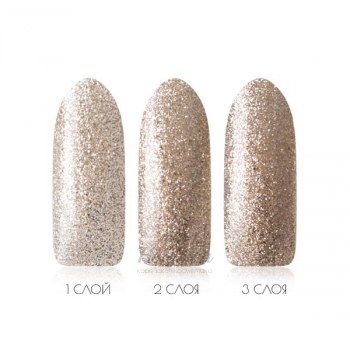 Гель-лак Glitter 04 Роскошный Экрю Гель-лак с золотистыми микроблестками плотный