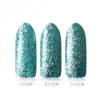 Гель-лак Glitter 38  Голубой Дождь POLE