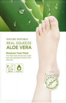 Увлажняющая маска для ног Real Squeeze Aloe Vera Moisture Foot Mask купить