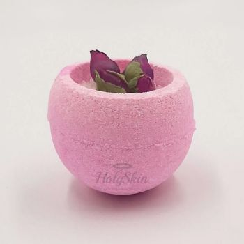 Бомба для ванны Розовая Чаша Бомбочка с маслами миндаля, какао, розы и морской солью