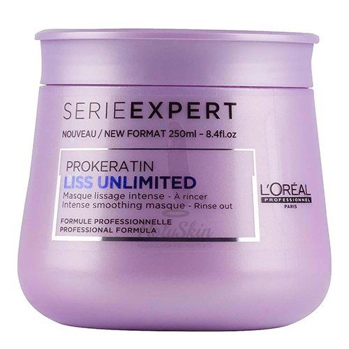 

Маска для непослушных, завивающихся при влажной погоде волос L'oreal Professionnel, Prokeratin Liss Unlimited Intense Smoothing Masque 250ml