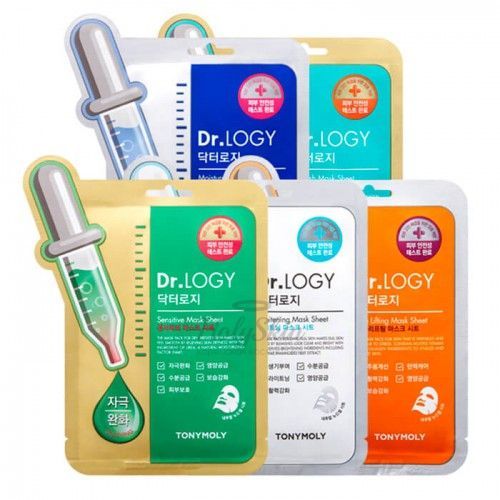

Тканевые маски для профессионального ухода за кожей. Tony Moly, Dr. Logy Mask Sheet