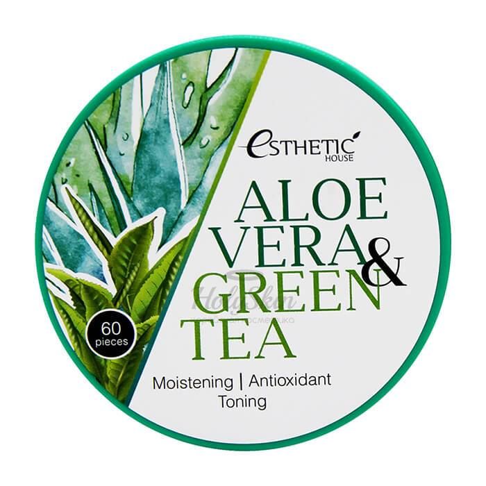 

Увлажняющие гидрогелевые патчи с алое и зеленым чаем Esthetic House, Aloe Vera and Green Tea Hydrogel Eye Patch