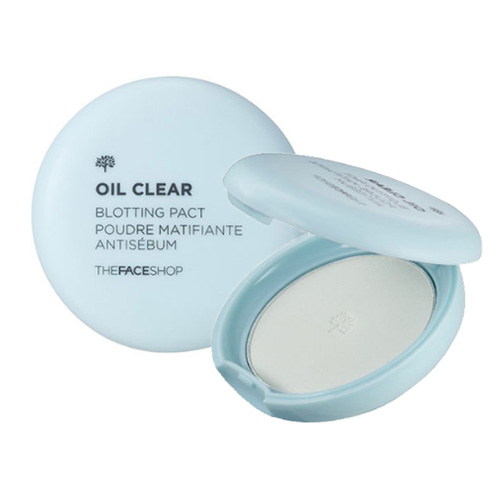 Компактная пудра для контроля жирного блеска на лице The Face Shop Oil Clear Blotting Pact blood pact